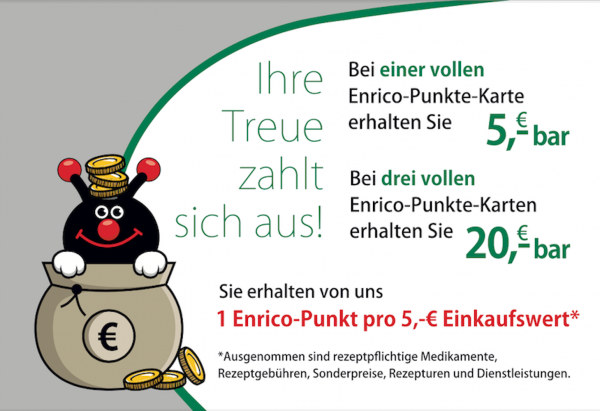 Enrico-Bonuskarte zum Sammeln von Enrico-Stempeln